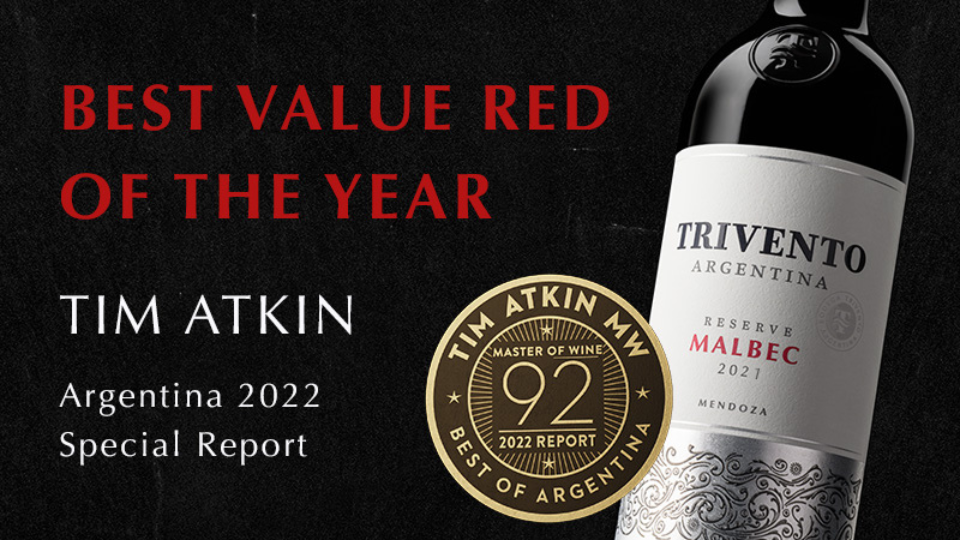 Trivento Reserve Malbec 2021 es Best Value Red of the Year según Tim Atkin