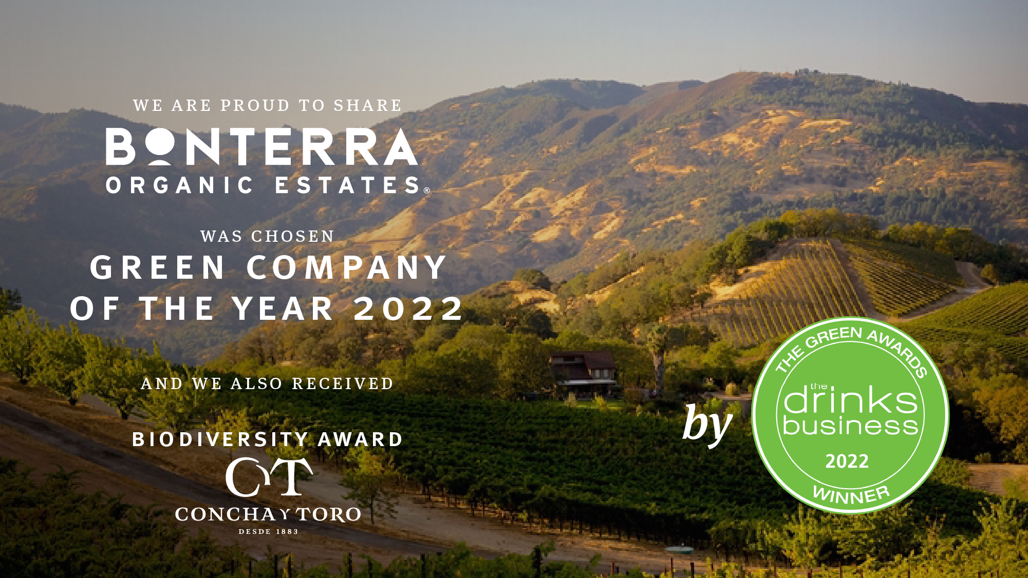 Concha y Toro and Bonterra Organic Estates triumph at The Drinks Business Green Awards 2022