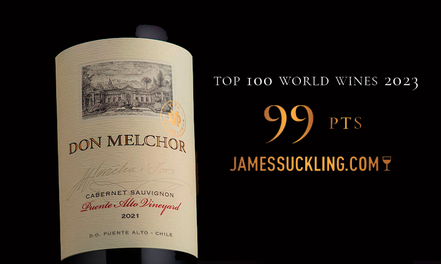 Don Melchor 2021 es reconocido entre los Top 100 Vinos 2023 de James Suckling